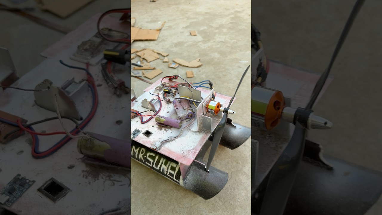 Homemade rc boat 🚢 Remote New Idea 😂 transmeter rechargeable making 