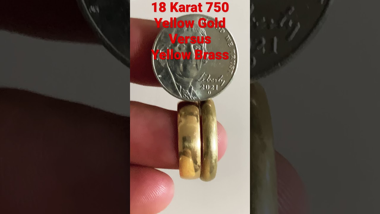 How To Identify 18 Karat Yellow Gold Using a Jefferson Nickel Comparison Yellow Brass