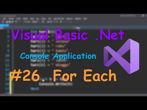 Vb.net Console #26 For Each