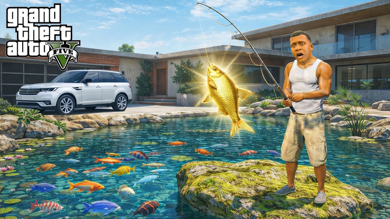 Franklin Pêche des Poissons RARES sur son Nouveau Lac Privé | GTA 5 Mods