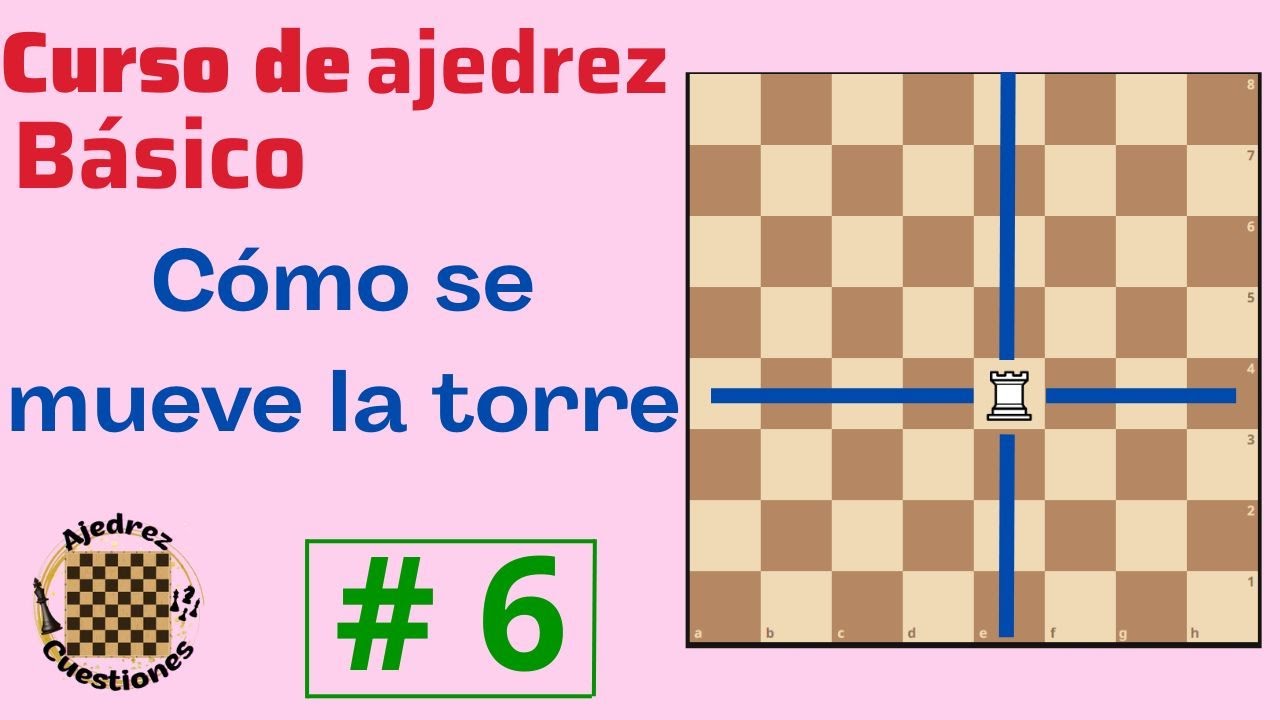 Como se mueve la torre en ajedrez. Curso de ajedrez para principiantes