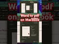 How to convert word to pdf in MacBook in 10 seconds