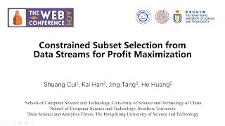 WWW2023 Constrained Subset Selection from Data Streams for Profit Maximization