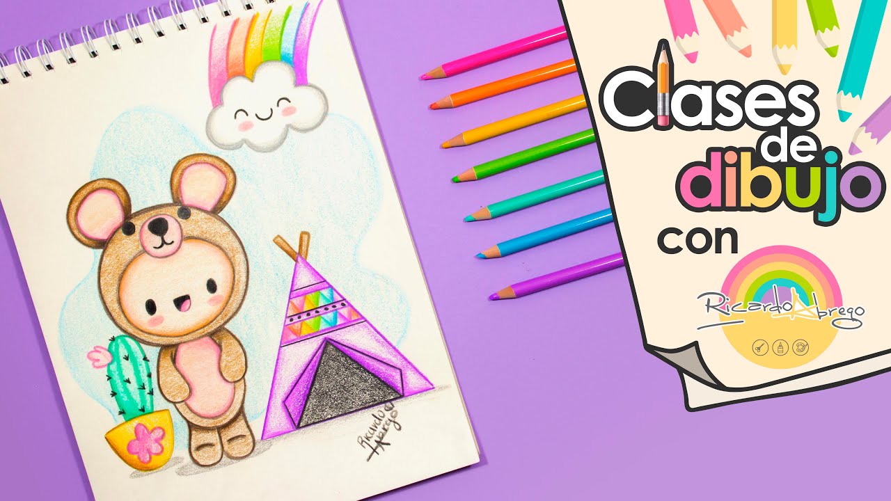 Cómo dibujar un DISFRAZ DE OSITO KAWAII - CLASES DE DIBUJO CON RICARDO -  YouTube