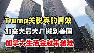 美国总统Trump的关税真的有效，加拿大最大汽车厂搬到美国，加拿大生活会越来越难