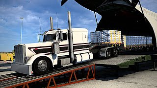 Custom Peterbilt 389  (Loading Huge Airplane)  American Truck Simulator ATS 1.40  Jon Ruda Mod