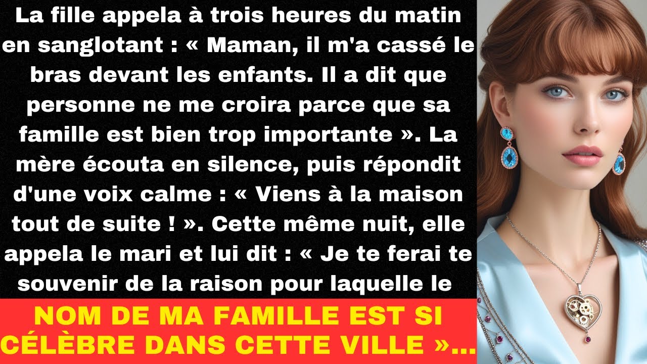 « Maman, il m’a cassé le bras devant les enfants. » Il était trois heures du matin quand le téléphone a vibré sur ma table de nuit. La voix de ma fille était méconnaissable, hachée par les...