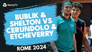 Bublik \& Shelton vs Cerundolo \& Etcheverry | Doubles Quarter-Final Highlights Rome 2024