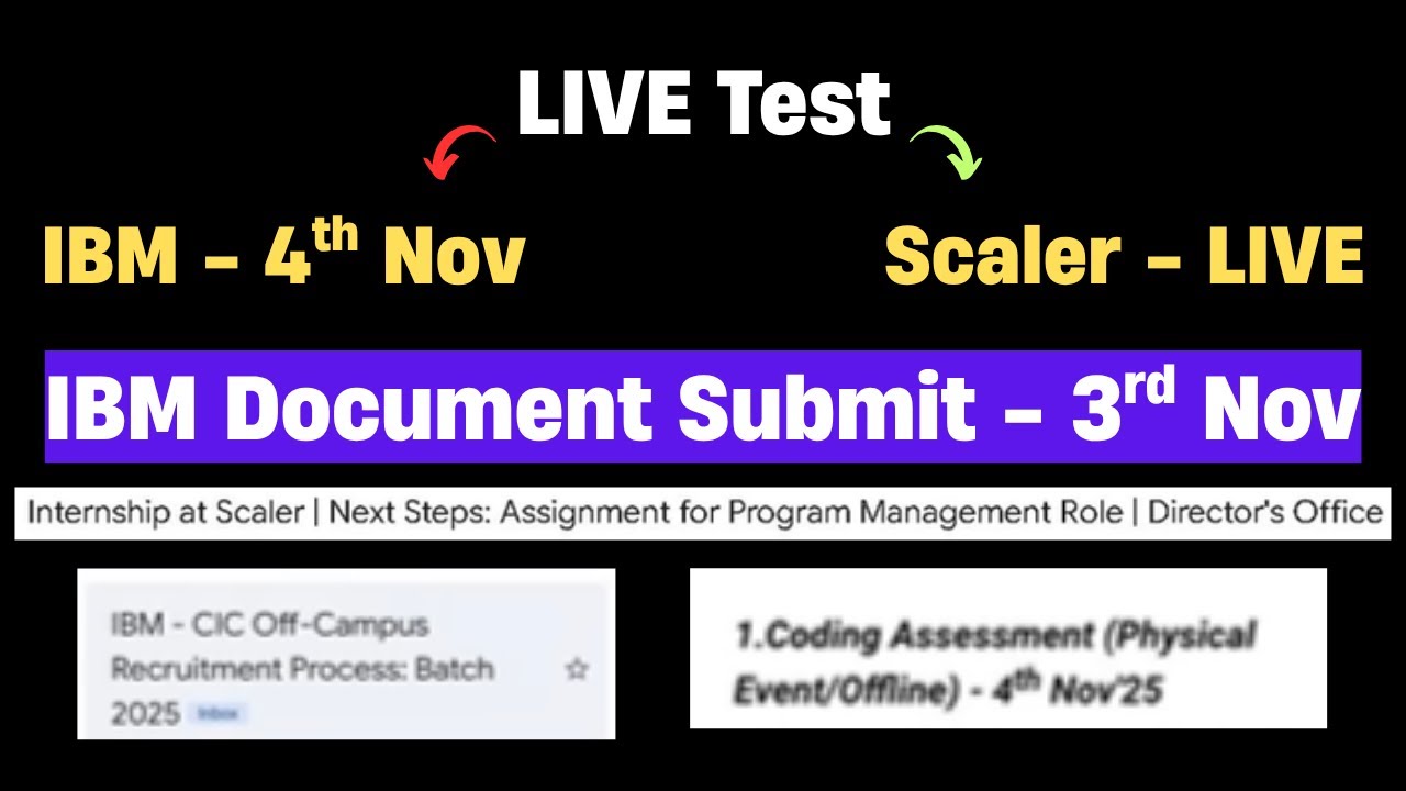 Scaler Direct Test Hiring | OFF Campus Hiring 2025 - 2026 | IBM CIC OFF ...