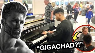 Playing GIGACHAD THEME On Piano In Public! (TIKTOK MEMES)