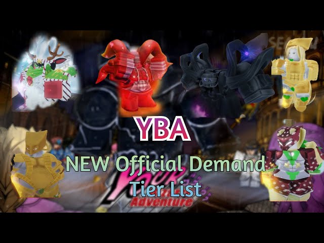 YBA [old] OFFICIAL DEMAND COMMUNITY TIERLIST [MADE BY WITHERED] [Your  Bizarre Adventure Shiny/Skins] 