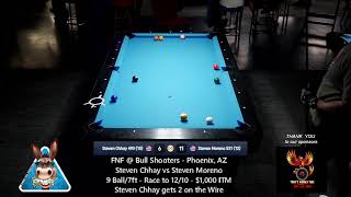 FNF @ Bull Shooters - Phoenix, AZ Steven Chhay vs Steven Moreno 9 Ball/7ft