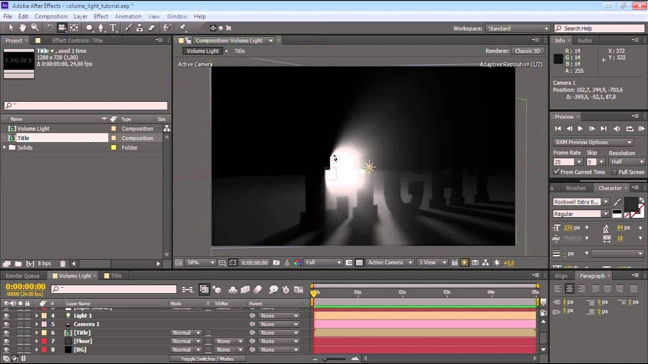 ADOBE AFTER EFFECTS - VOLUME LIGHT TUTORIAL - YouTube