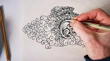 Scrollwork Fish Drawing from Beginning to End