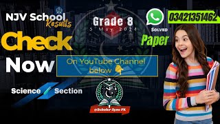 Check ✅ Your Result| Grade 8| NJV Scholership 2024 |Past Paper |Science 🧪 Section 5 May Sunday