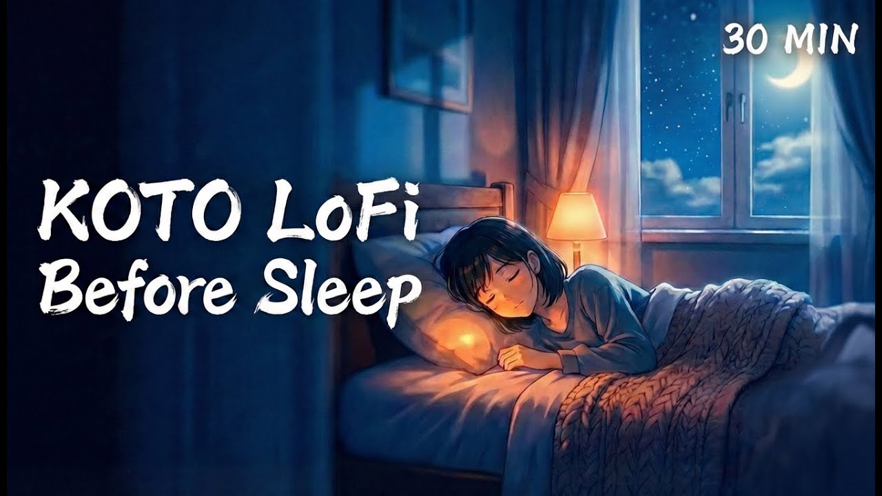 Before Sleep Lofi - Japanese Koto Music | Wind Down & Calm Your Mind BGM