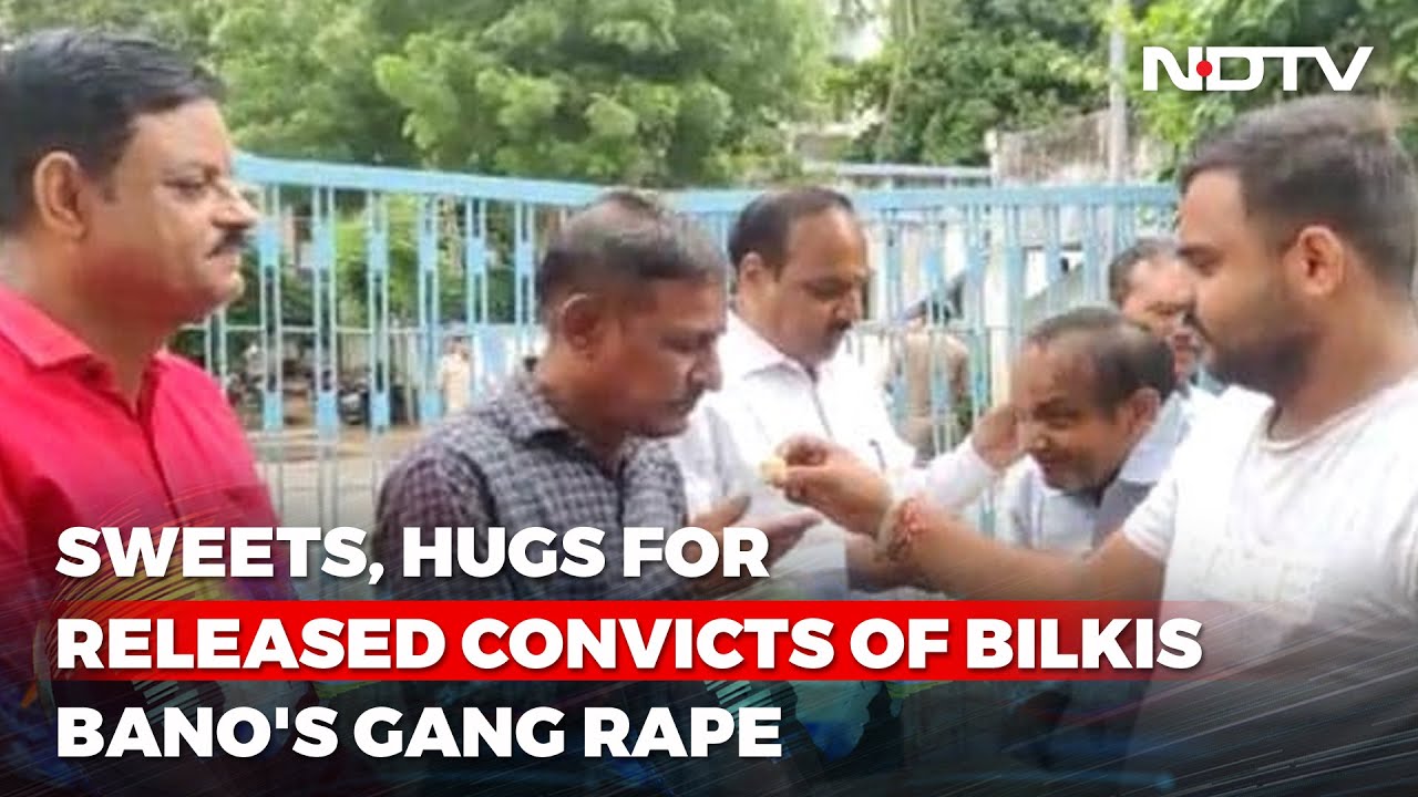 Sweets, Hugs For Released Convicts Of Bilkis Bano's Gang Rape, Family's Murder
