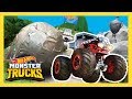 MONSTER TRUCKS CRUSHED BY GIANT BOULDERS! | Monster Trucks | Hot Wheels
