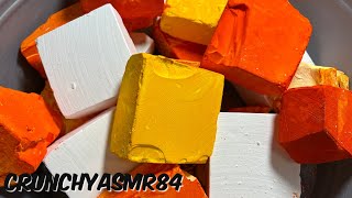 Yellow & Orange Dyed Gym Chalk w/plain Blocks | Oddly Satisfying | ASMR