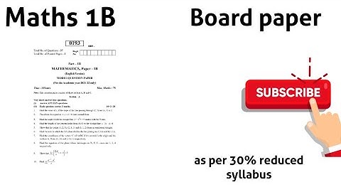 Maths 1B |  Inter 1st year | Question paper | gunshot  questions |  @asquaremathsacademy