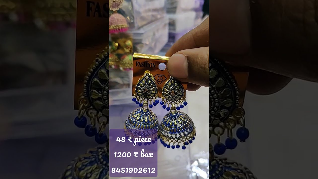 Big jumkis jhumkas earrings fashion jewellery wholesale Shop in Mumbai bhuleswar bhoiwada market
