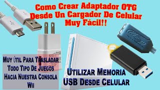 ADAPTADOR OTG CASERO Para Gestionar Archivos En Memoria USB Desde Un Teléfono Android.