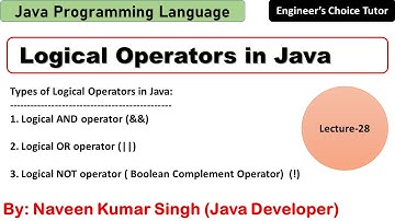 Logical Operators in Java | Java Programming Language | Java