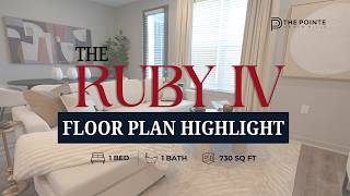 Ruby IV One Bed One Bath Floor Plan Apartment Highlight | The Pointe North Hills