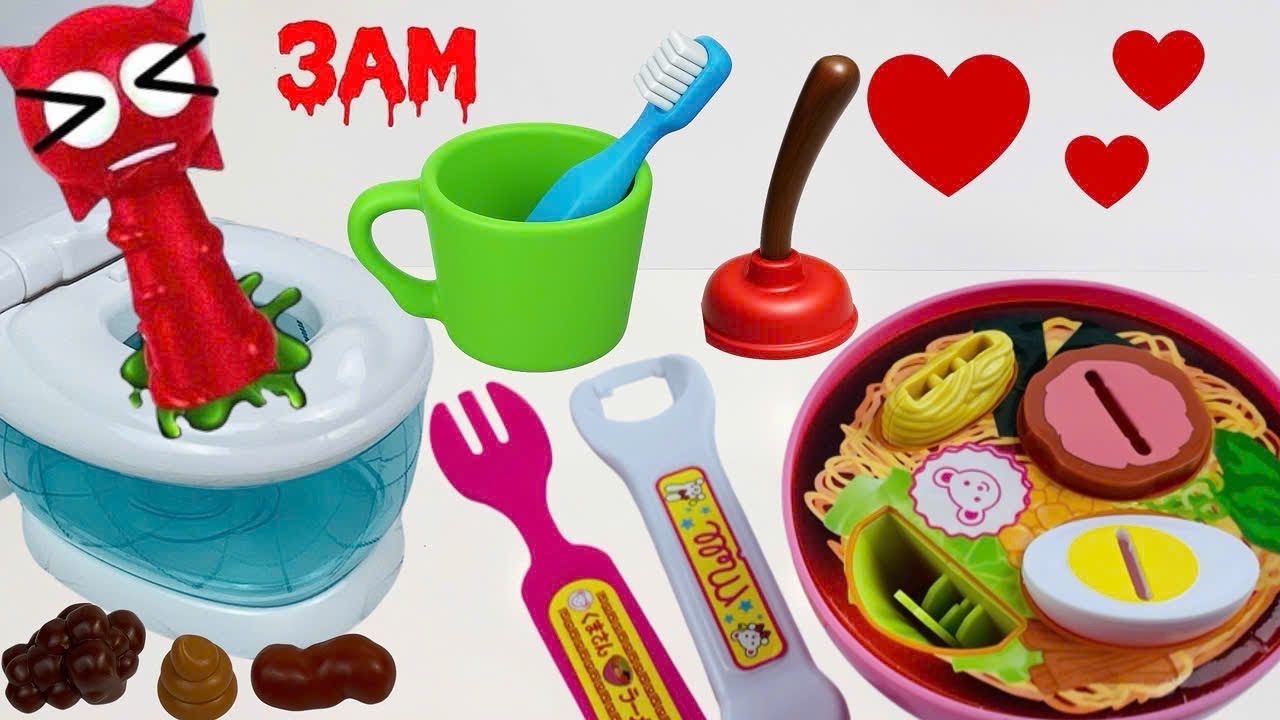 [Toy ASMR] Pororo Poop Training & Food Playset 💩🍴 크롱 장난감 배변훈련 ...