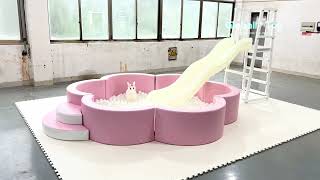 Luxury Flower Ball Pit with Wavy Slide | Indoor Soft Play Setup by Globalltoy screenshot 4