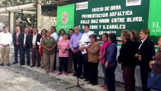 Inició de Pavimentación, calle Diaz Mirón, colonia Anáhuac 1