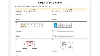 OL Week 7: Video Notes 2 Domain & Range