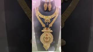 Indian traditional gold necklace set for bride #jewellery