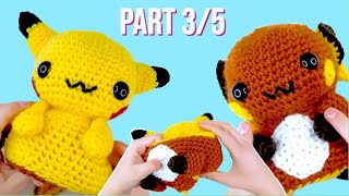 Reversible Crochet Pikachu & Raichu Plushie (Part 3/5: Ears)