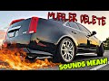 MUFFLER DELETE ON MY CADILLAC CTS-V !! 😈(FIRST MOD) SOUNDS MEAN!