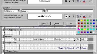 Conditional formating in Access