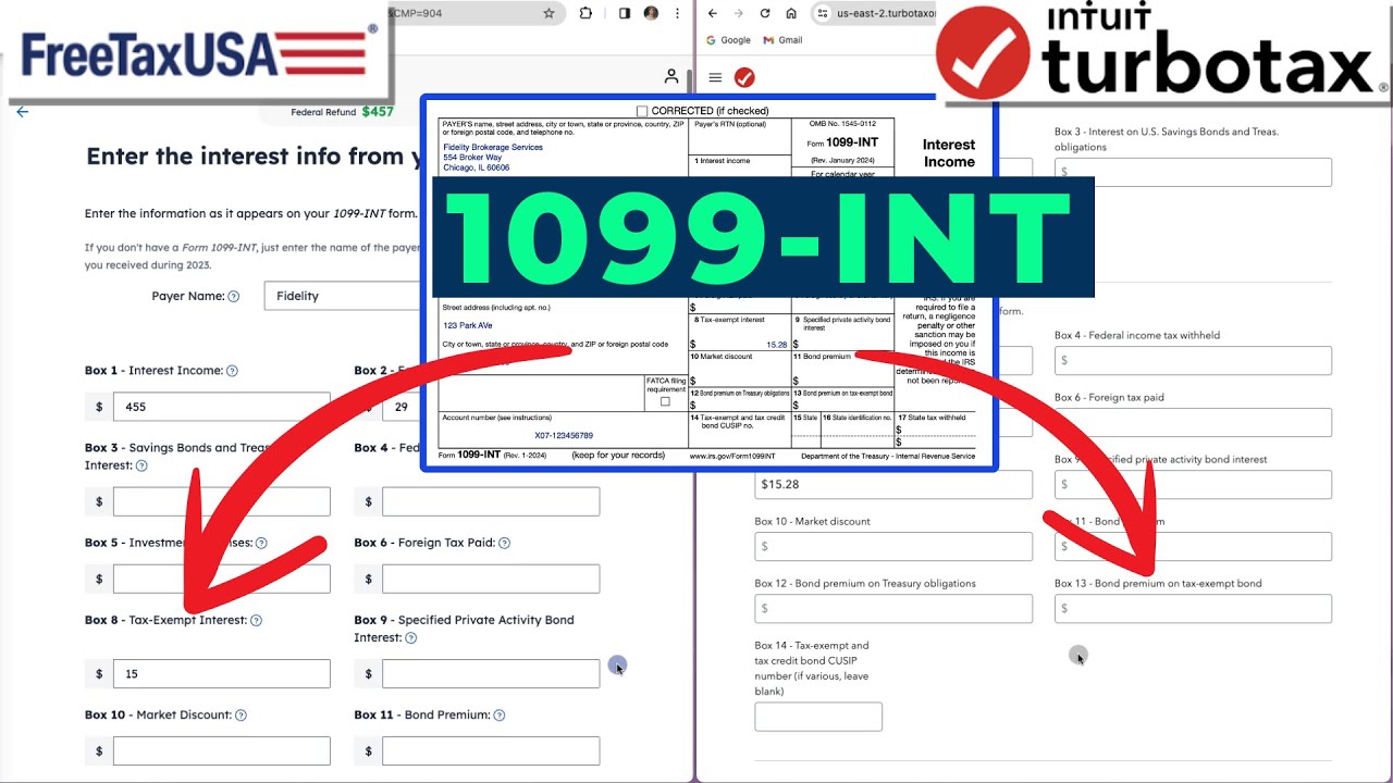 How to enter 1099 int into tax software tax exempt interest youtube