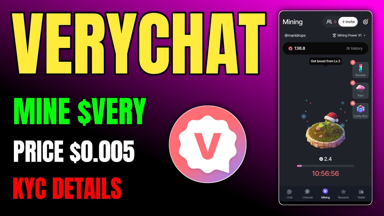 Verychat Mining App 🔥 Full Guide | $VERY Token Price & KYC Details 🚀