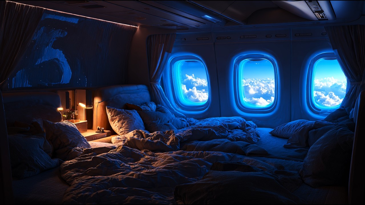 Fall Asleep to Gentle Cabin Sounds | Real Airplane Cabin ASMR Sleep Ambience