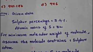 🔥 NEET Mole Concept Question | Insulin Contains 3.4% Sulphur | Minimum Molecular Weight Trick