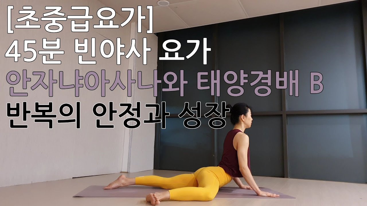 [2014][초중급] 45분 빈야사 요가, 안자냐아사나(유연성)+태양경배 B(힘) 의 반복