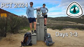 PCT 2024 Days 1 3: Southern Terminus to Mount Laguna.