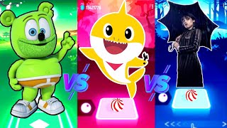 Addams Family Vs Wednesday Vs Baby shark Vs Gummy Bear | Tiles Hop EDM Rush screenshot 5