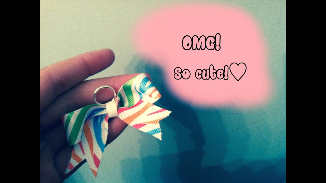 DIY Keychain ribbon bow♡ YouTube