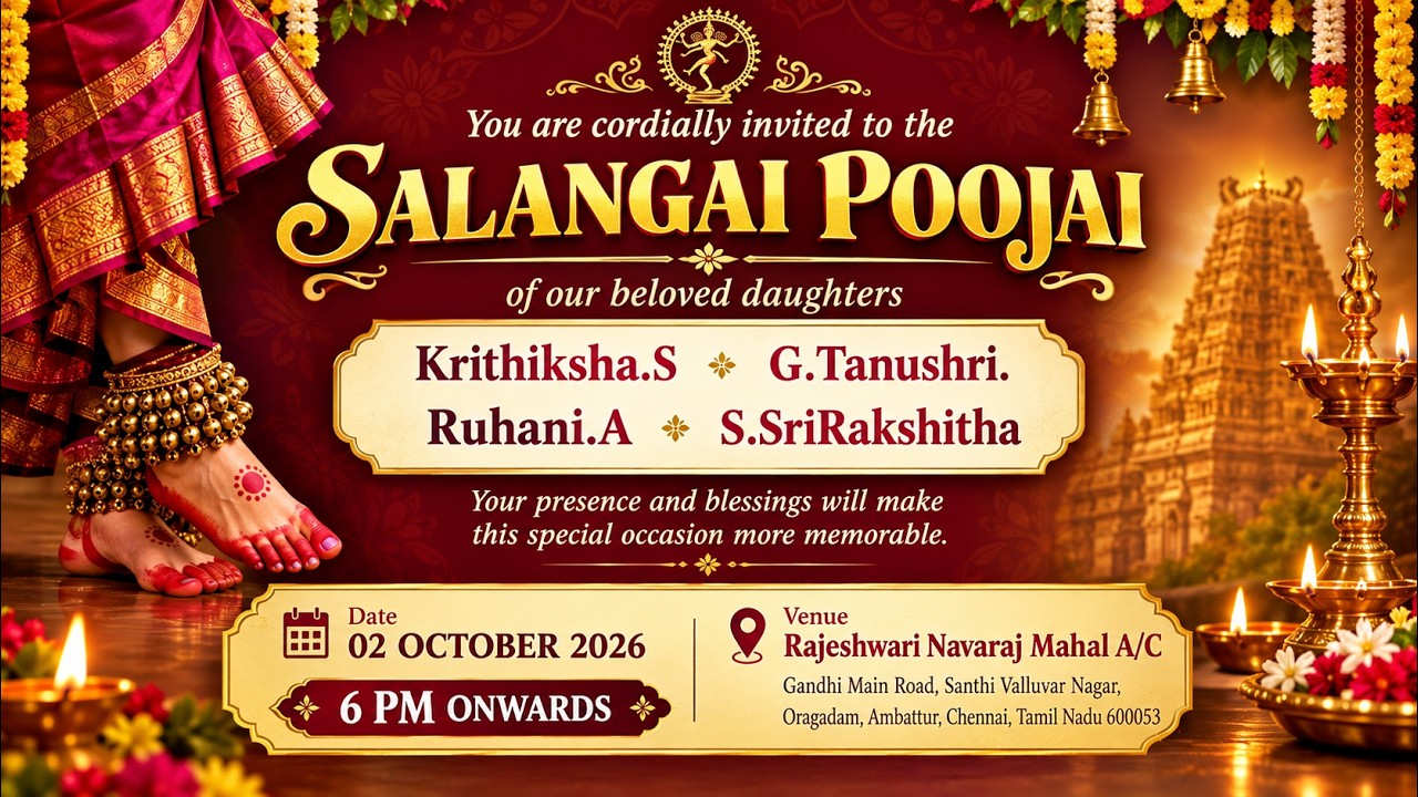 SALANGAI POOJAI | KRITHIKSHA | TANUSHRI | RUHANI | SRIRAKSHITHA | 02.10.2026