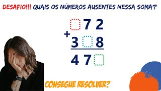 DESAFIO da SOMA :: QUAIS OS NÚMEROS QUE ESTÃO FALTANDO? :: #DesafioMatemática screenshot 3