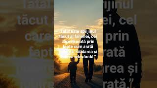 Tatăl este sprijinul tăcut al familiei, cel care îți arată prin fapte cum arată puterea, răbdarea