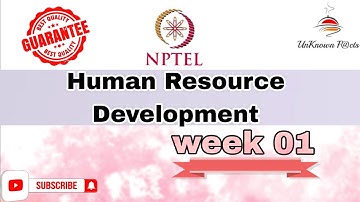 HUMAN RESOURCE DEVELOPMENT WEEK 1 ASSIGNMENT ANSWERS NPTEL 2024 l NPTEL ANSWERS #nptel #nptelanswer
