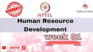 HUMAN RESOURCE DEVELOPMENT WEEK 1 ASSIGNMENT ANSWERS NPTEL 2024 | NPTEL ANSWERS #nptel #nptelanswer