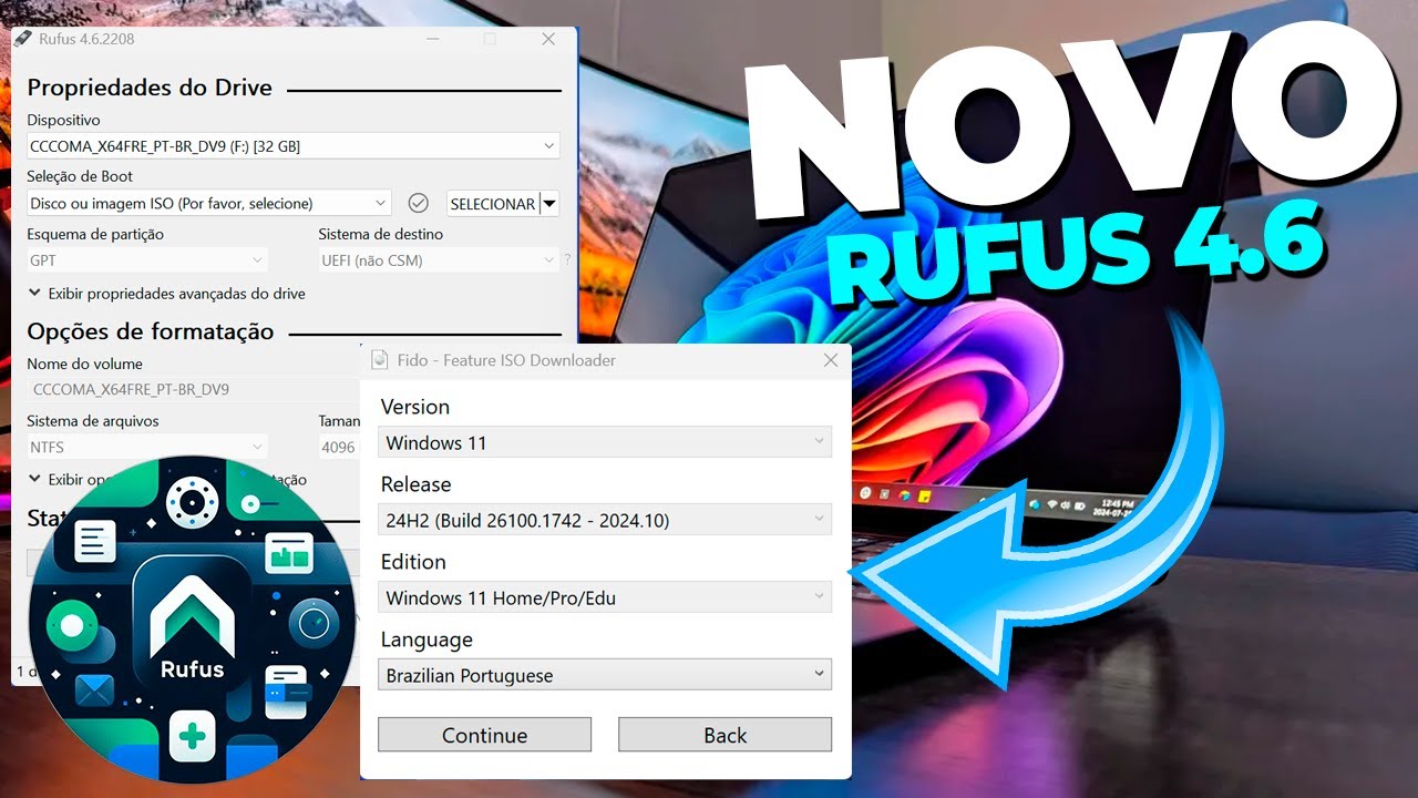 RUFUS 24H2 CHEGOU e Adiciona Novo ByPass Para Windows 11 e ReactOS ...